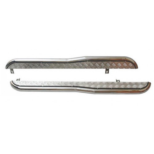 Защита порогов с алюм. площадкой с перегибом d63.5 нерж. RS