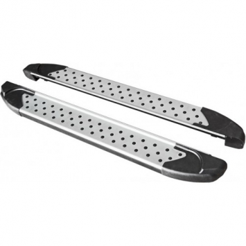 Защита порогов с резинкой алюминиевые